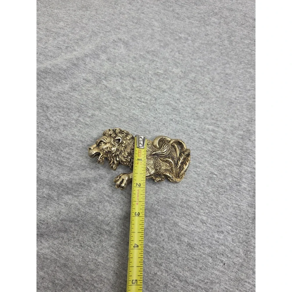 Artisan Handmade Lion Gold Heavy One of a Kind Belt Buckle
